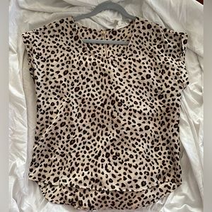 Sheer leopard top, zipper in back